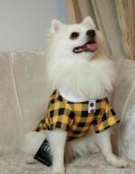 Πουκάμισο Καρό Κίτρινο Για Σκύλους