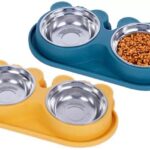 Μπολ Σκύλου Γάτας 2 Θέσεων Με Μεταλλικό Εσωτερικό 28 cm